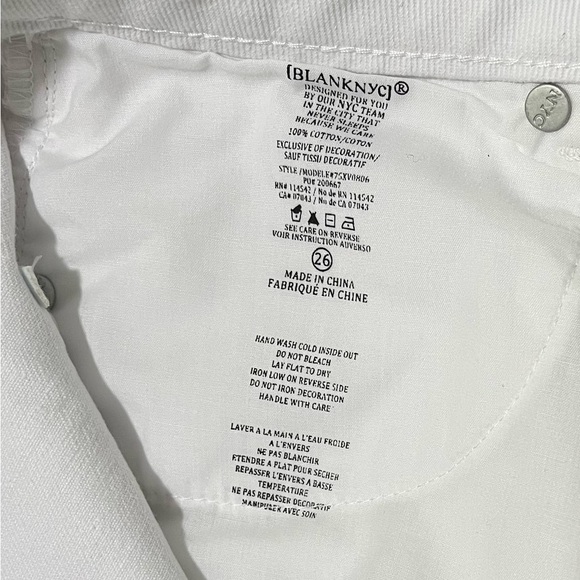 Blank NYC NWT White Denim Rhinestone Fringe Mini Skirt - Picture 5 of 6